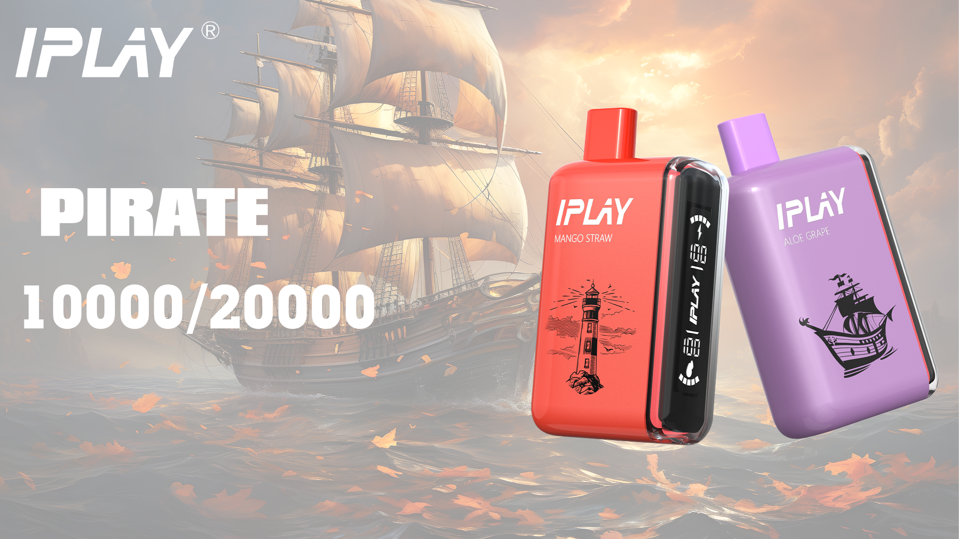 IPLAY PIRATE 1000020000 Puffs Bir martalik Vape Pod